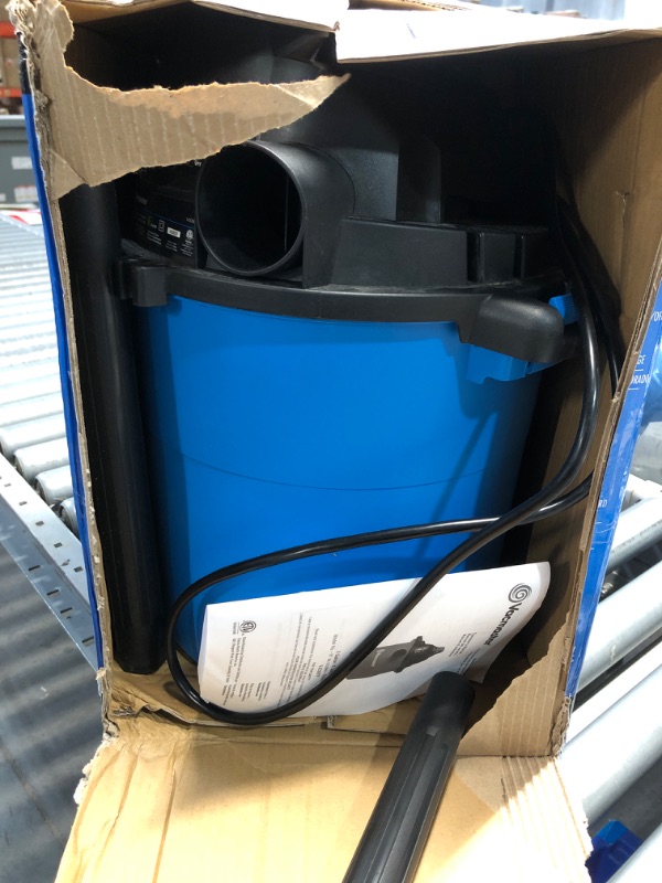 Photo 2 of **NO EXTENTION CORD***Vacmaster VJC507P 5-Gallon* 3 Peak HP** Wet/Dry Shop Vacuum, Blue, 5 gal & Woods 267 16/3 Outdoor Heavy Duty, Waterproof Flexible Vinyl Jacket, 3-Pronged, 25-Foot Extension Cord, Bush, Orange 5 Gal 3 PHP Vac + Vinyl Jacket