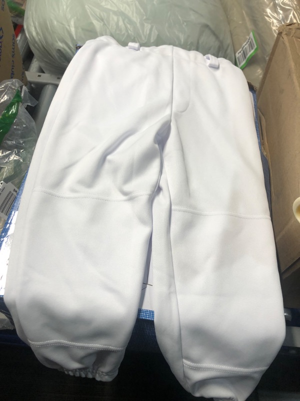 Photo 2 of Easton PRO Pull Up Baseball Pant Series | Youth | Full Length | Elastic Bottom Pro+ Pull Up Small White