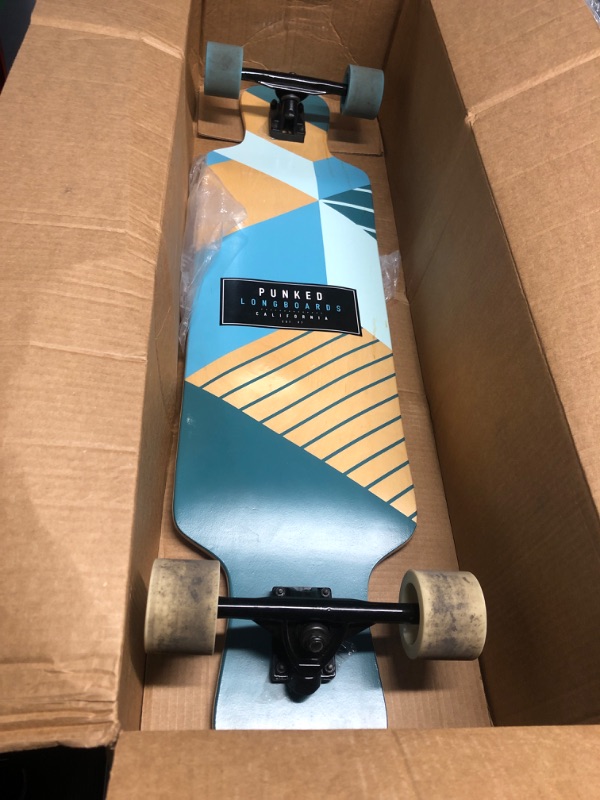 Photo 2 of **DIRTY**Yocaher Punked Bamboo Longboard Skateboard Freestyle 40" x 9.75"Cruiser w/BLACKWIDOW Premium Clear Grip Tape, Heavy Duty Aluminum Alloy Truck, 71mm Longboard Wheels
