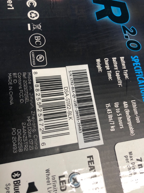 Photo 4 of **NON-REFUNDABLE-BROKEN-TURNS ON- MIDDLE IS DETACHED**Hover-1 All-Star 2.0 Hoverboard | 7MPH Top Speed, 7MI Range, 200W Motor, Bluetooth Speaker, 5HR Recharge, 220lbs Max Weight, LED Wheels & Headlights Black