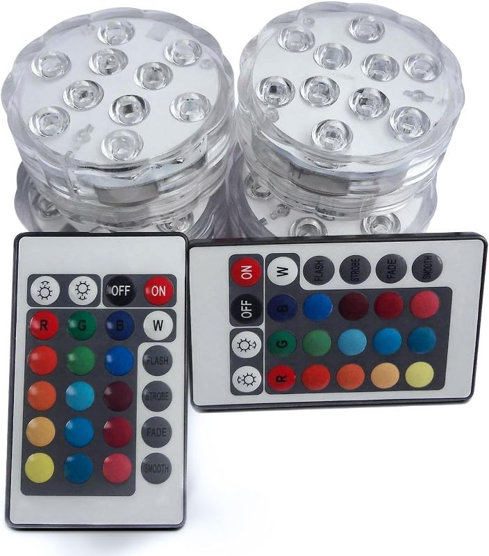 Photo 1 of Creatrek LED Submersible Lights with Remote, 16 Color Changing Pool Lights, Battery Operated Pool Lights for Indoor Outdoor Party Decoration 4 Pack