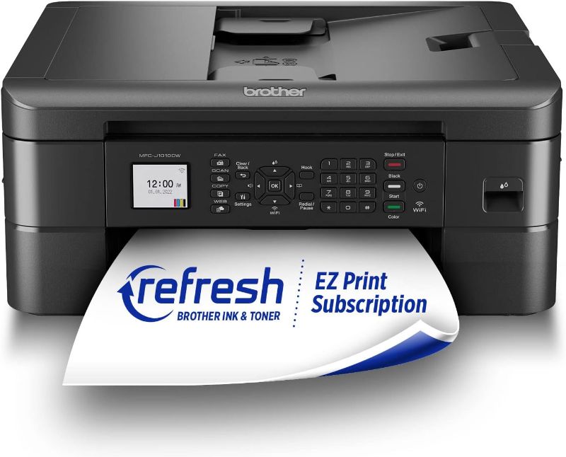 Photo 1 of Brother MFC-J1010DW Wireless Color Inkjet All-in-One Printer with Mobile Device and Duplex Printing, Refresh Subscription and Amazon Dash Replenishment Ready
