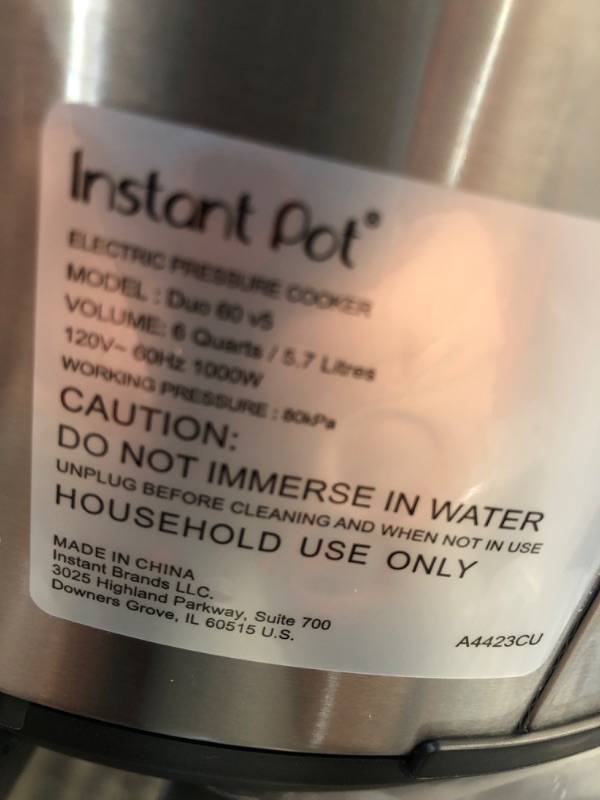 Photo 4 of ***DAMAGED - DENTED - MISSING ACCESSORIES - SEE PICTURES***
Instant Pot Duo 7-in-1 Electric Pressure Cooker, Slow Cooker, Rice Cooker, Steamer