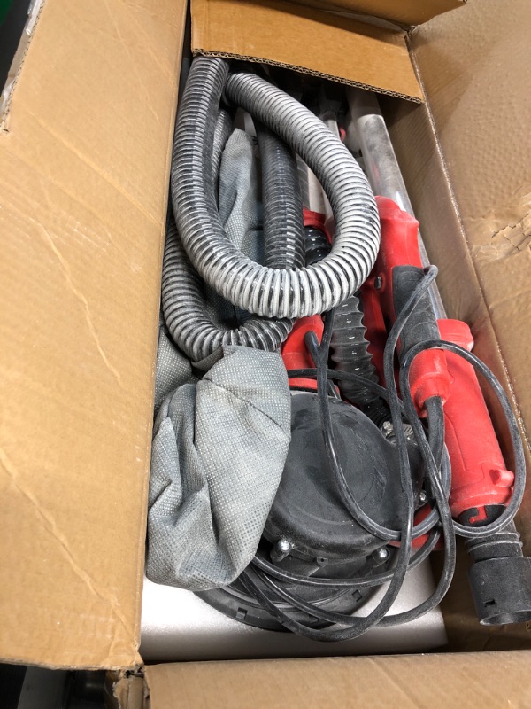 Photo 2 of **EXTREMELY DIRTY**Electric Drywall Sander with Vacuum Dust Collector, IMQUALI 750W Sander Tool with Extendable Handle, Popcorn Ceiling Removal Tool with 7 Variable Speed 800-1750RPM, LED Light,12pcs Sanding Discs, I01R Red