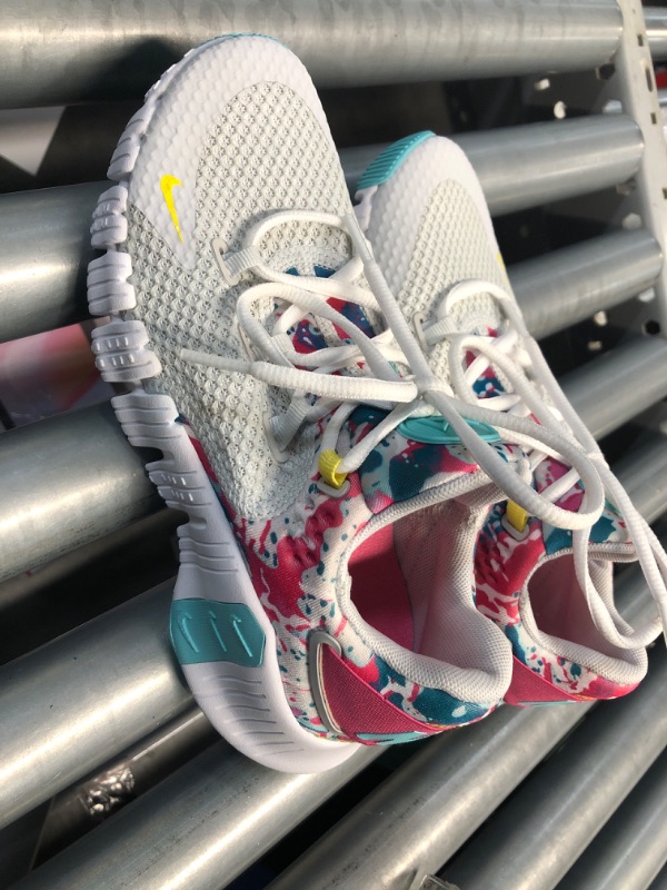 Photo 1 of (6.5) Nike Women's Sneaker Gymnastics Shoe 6.5Photon Dust Yellow Strike Dynamic Turquoise