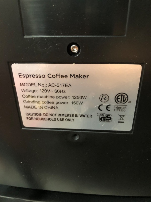 Photo 3 of ***DAMAGED - WATER RESERVOIR CRACKED - SEE PICTURES***
Espresso Machine 15 Bar, Coffee Maker With Milk Frother Steam Wand, Built-In Bean Grinder, Combo Cappuccino Machine with 70oz Removable Water Tank (ABS high-strength plastic shell)