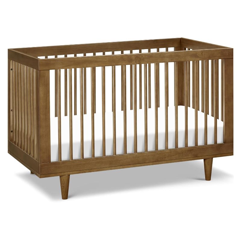 Photo 1 of DaVinci Marley 3-in-1 Convertible Crib in Walnut Finish and Walnut Legs, Greenguard Gold Certified