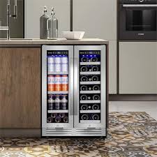 Photo 1 of [NONREFUNDABLE, FOR PARTS/ READ NOTES]
23.47 in. Dual Zone 18-Wine Bottles and 57-Cans Beverage and Wine Cooler in Silver Two Shape of Door Handles Blue LEDs