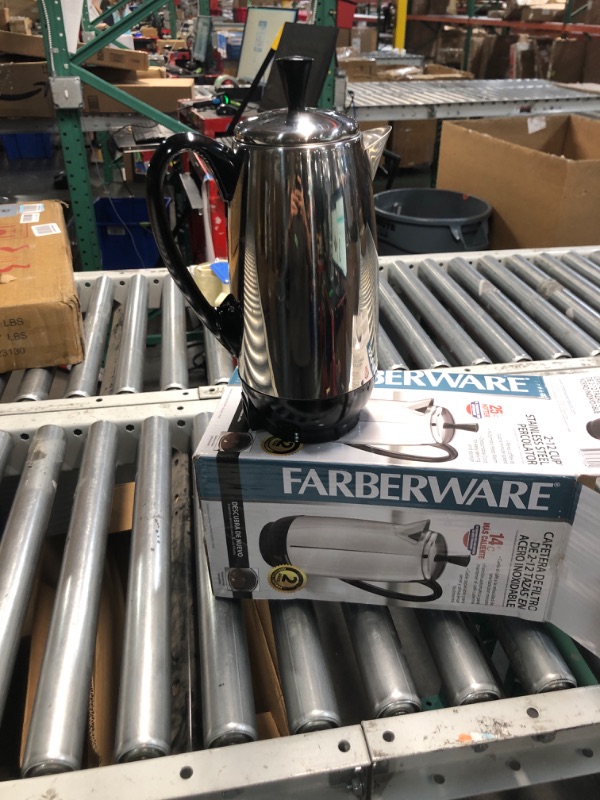 Photo 2 of (used)(incomplete) Farberware 12-Cup Percolator, Stainless Steel, FCP412