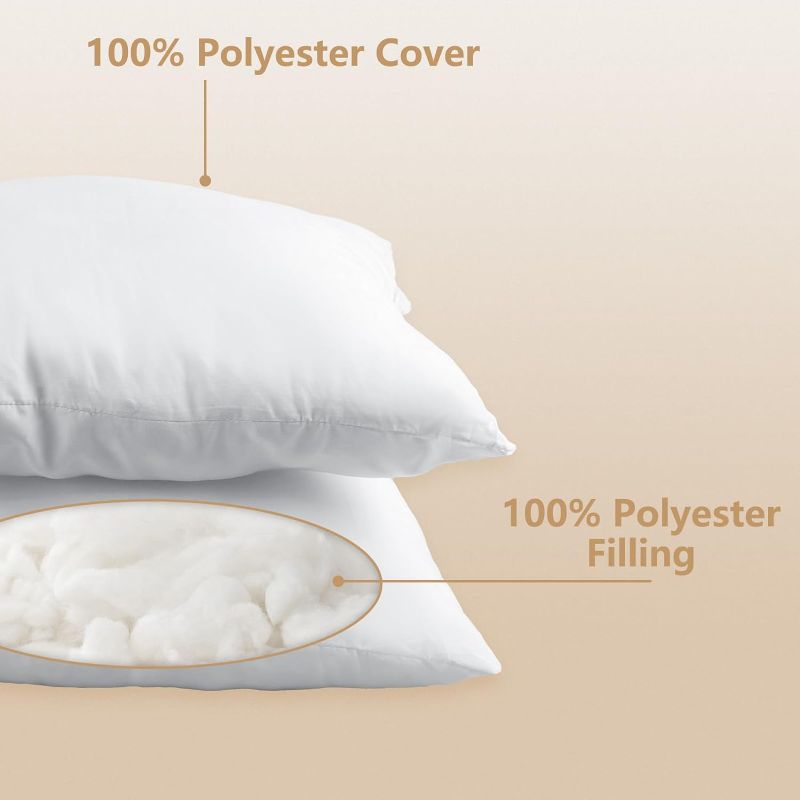 Photo 1 of **NON-REFUNDABLE BUNDLE**
Luxury Set of 3 Throw Pillow Inserts, 18 x 18 Hypoallergenic Ultra Soft White Polyester Microfiber Durable Couch Cushion Fillers