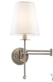 Photo 1 of allen + roth Zooey 8-in W 1-Light Brushed Nickel Wall Sconce