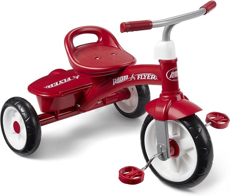 Photo 1 of **AS-IS - MISSING FRONT WHEEL**
Radio Flyer Red Rider Trike, Outdoor Toddler Tricycle, For Ages 2.5-5 (Amazon Exclusive)