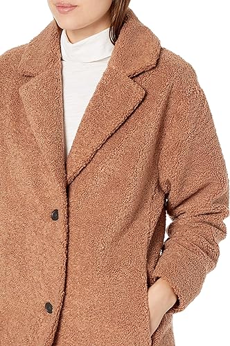 Photo 1 of Amazon Essentials Women's Teddy Bear Fleece Oversized-Fit Lapel Jacket (Previously Daily Ritual) X-Large Camel