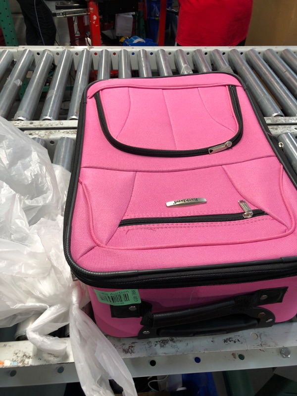 Photo 2 of Rockland Fashion Softside Upright Luggage Set, Pink, 2-Piece (14/19) 2-Piece Set (14/19) Pink Frustration-Free Packaging