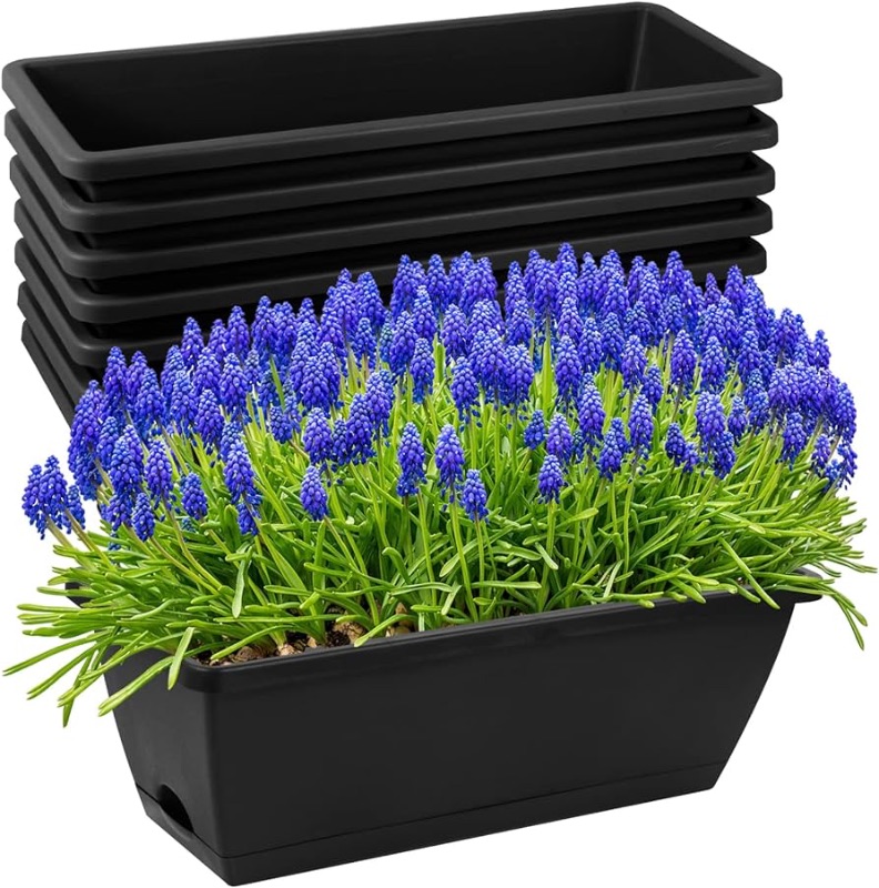 Photo 1 of 8pcs Window Box Planter,17 Inches Flower Window Boxes,Rectangle Planters Box