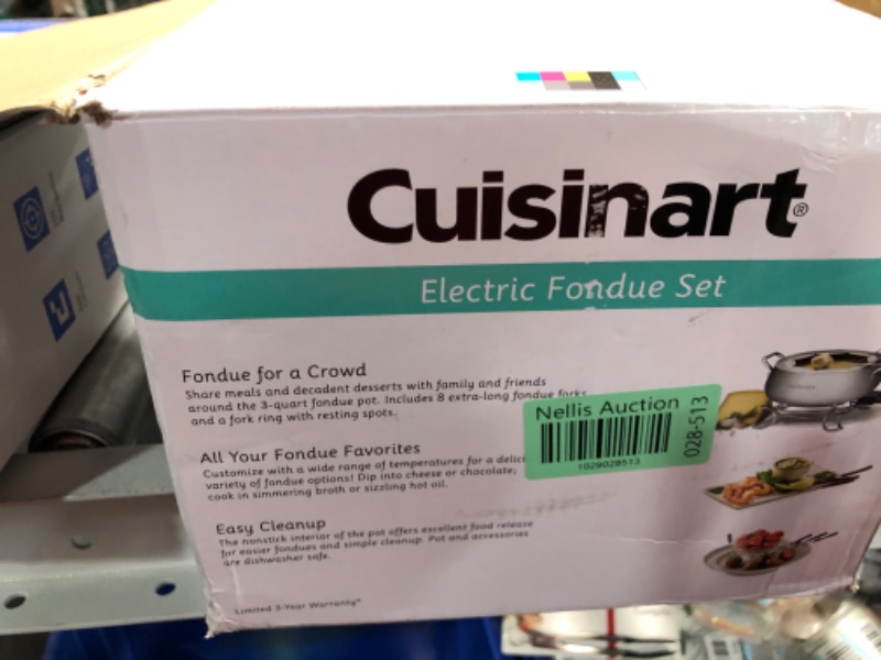 Photo 3 of **OPEN BOX**
Cuisinart Fondue Pot, 3 Quart, For Chocolate, Cheese, Broth, Oil, Stainless Steel, CFO-3SSP1