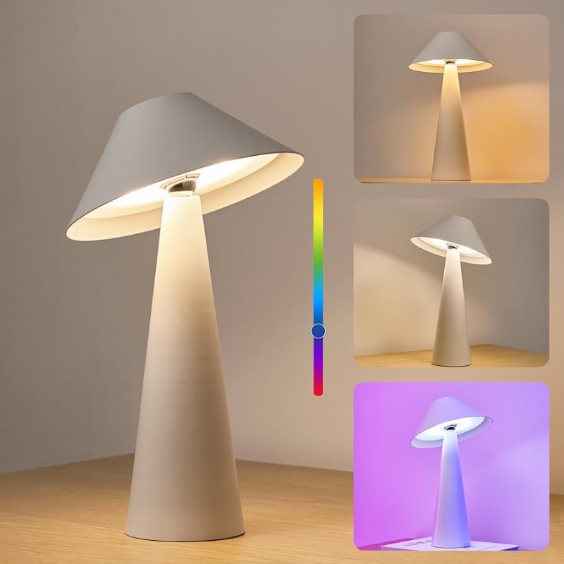 Photo 1 of RGB Cordless Lamps Rechargeable, Magnetic Table Lamp with Free Rotating for Bedroom/Nightstand, Warm White 