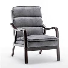 Photo 1 of **ARM DAMAGED**
US Pride Furniture Clovis 24.8 in. Wide Mid-Century Modern Gray Microfiber Accent Chair