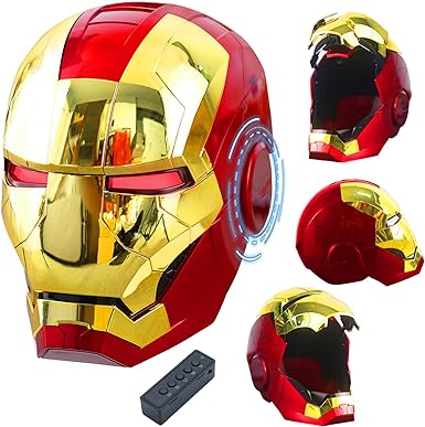 Photo 1 of Iron-mans Helmet Electronic MarK 5 Helmet Gold Voice Control/Sensing/Remote Control Open/Close With Sounds & LED Eyes Light Up Super Hero Movie