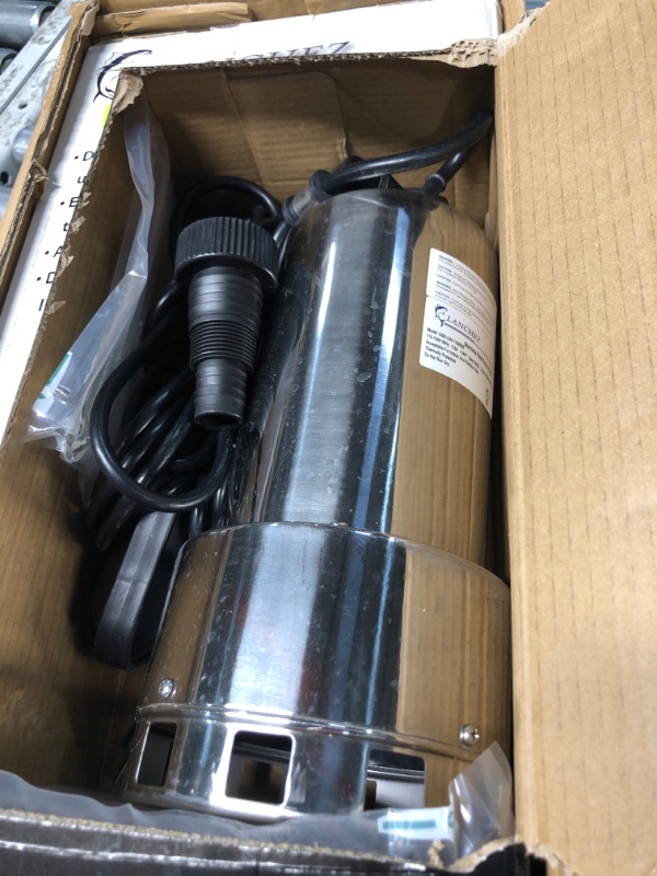 Photo 2 of 1.6HP 5177GPH Stainless Steel Water Sump Pump, Clean/Dirty Submersible Pump with Automatic ON/OFF Float Switch, Water Removal for Basement Pool Pond Garden and Hot Tub