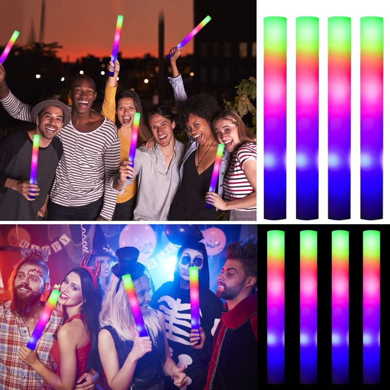 Photo 1 of **NON-REFUNDABLE BUNDLE OF 10**
Marspeeder Foam Glow Sticks Bulk with 3 Modes Colorful Flashing, 8 Pcs Foam Light Up Sticks