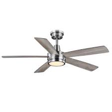 Photo 1 of **UNABLE TO TEST**
Fanelee 54 in. White Color Changing LED Brushed Nickel Smart Ceiling Fan with Light Kit and Remote Powered by Hubspace