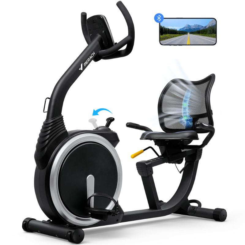 Photo 1 of **BOX OPENED - UNABLE TO TEST**
MERACH Recumbent Exercise Bike, High-end Magnetic Stationary Bike with Smart Bluetooth