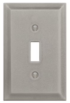 Photo 1 of **NON-REFUNDABLE, 3 PACK** allen + roth 1-Gang Standard Size Brushed Nickel Indoor Toggle Wall Plate 3.25 in x 5 in