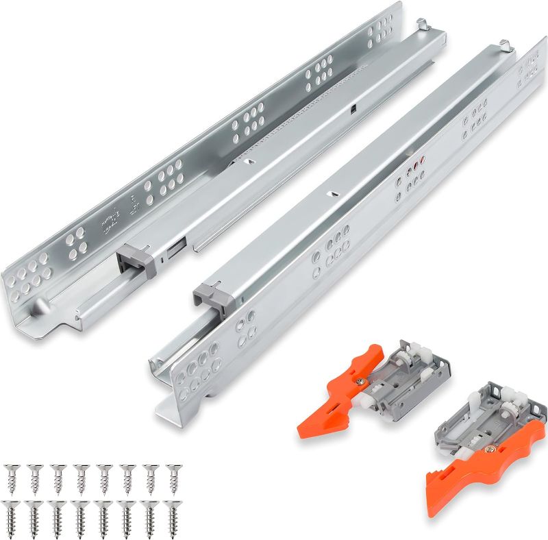 Photo 1 of **NON-REFUNDABLE, PARTS ONLY**
TOUCH Undermount Drawer Slides, Self-Soft Close (5 Pair, 21 Inch 533mm) for 1/2 and 5/8 Inch Side Panel