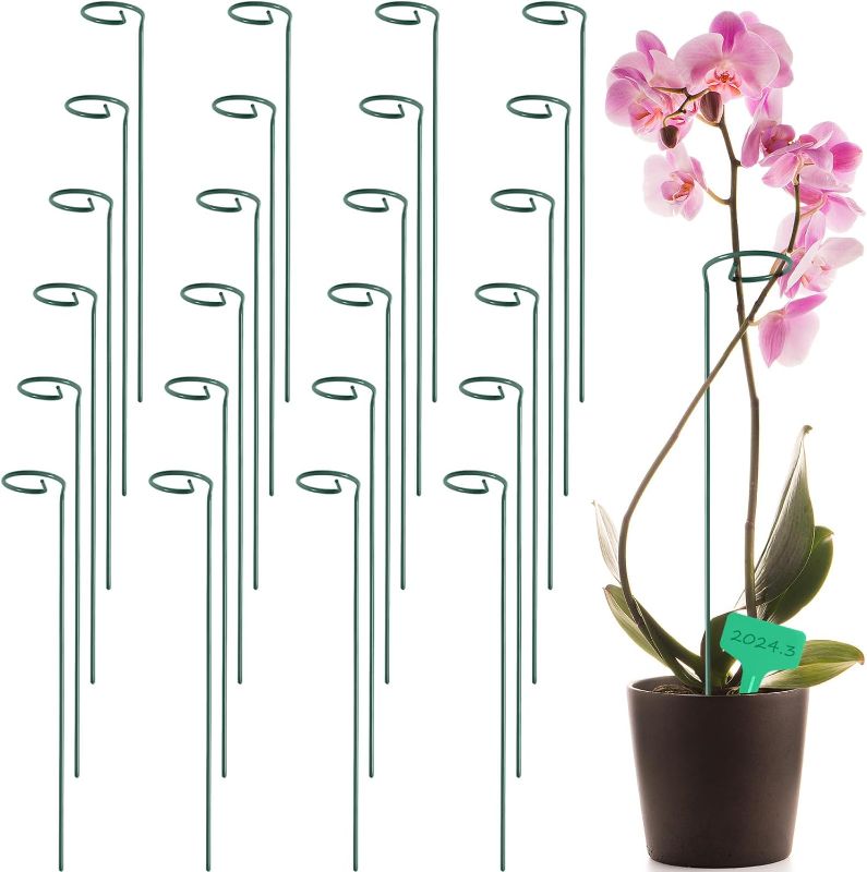 Photo 1 of GROWNEER 24 Packs 16 Inches Garden Flower Support Plant Support Stakes, with 15 Pcs Plant Labels