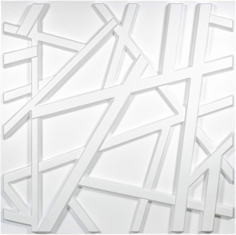 Photo 1 of Art3d A10045 3D Wall Panels, White Pack of 12 Tiles 32 Sq Ft (PVC)