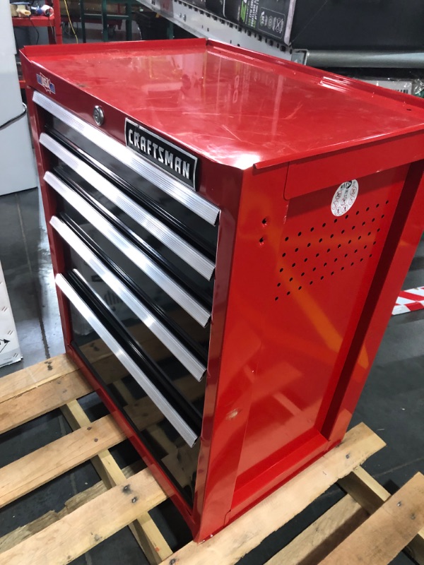 Photo 4 of [READ NOTES]
CRAFTSMAN 2000 Series 26.5-in W x 34-in H 5-Drawer Steel Rolling Tool Cabinet (Red)