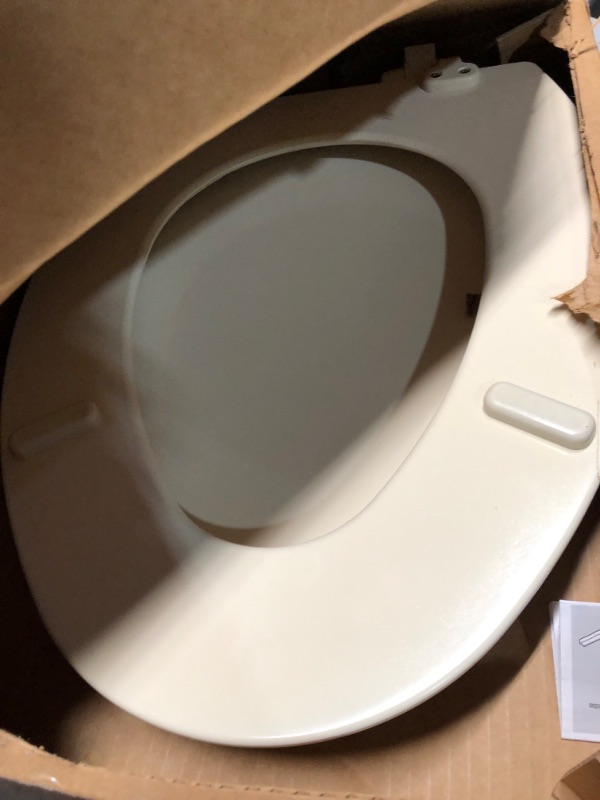 Photo 2 of (cut on seat)
Mayfair 1847SLOW 006 Kendall Slow-Close, Removable Enameled Wood Toilet Seat That Will Never Loosen, 1 Pack ELONGATED - Premium Hinge, Bone Bone ELONGATED Toilet Seat