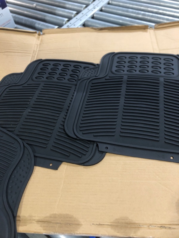 Photo 2 of (incomplete)(missing front pad)BDK All Weather Rubber Floor Mats for Car SUV & Truck - 4 Pieces Set (Front & Rear)