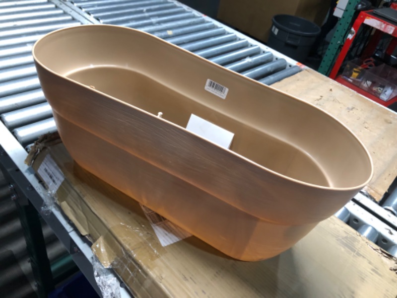 Photo 3 of ***USED - NO PACKAGING***
EMSCO Group Bloomers Railing Planter with Drainage Holes – 24" Weatherproof Resin Planter – Sand