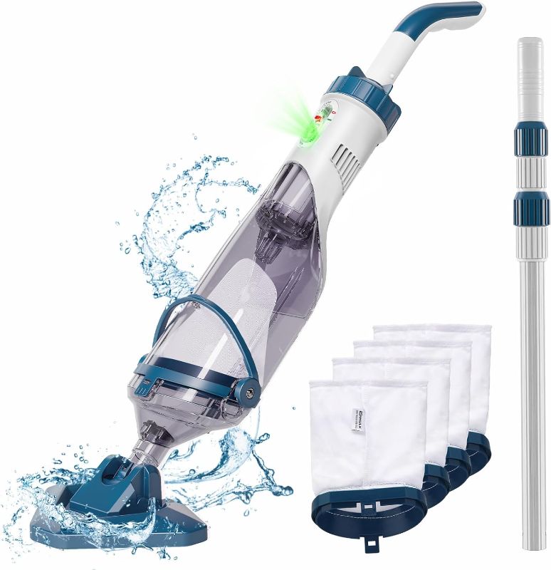 Photo 1 of (2024 New Version) Pool Vacuum for above Ground Pool with a Telescopic Pole, Running time up to 1H, T403 Handheld 