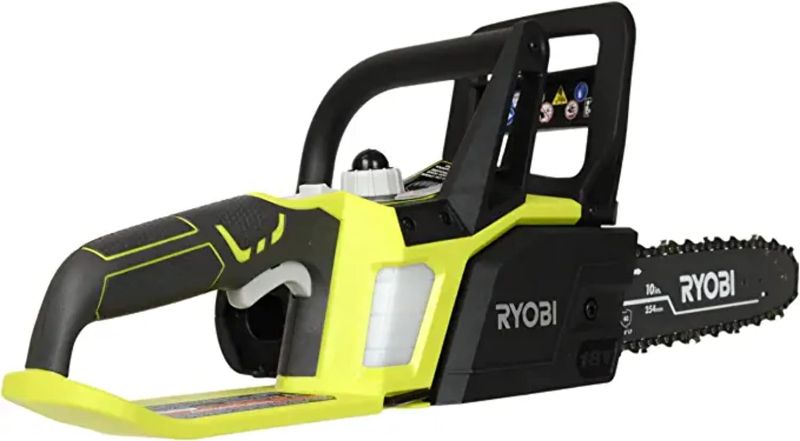 Photo 1 of ***USED AND DIRTY - MISSING OIL CAP AND CHAIN - UNABLE TO TEST - SEE PICTURES***
Ryobi P546 10 in. ONE+ 18-Volt Lithium+ Cordless Chainsaw, Battery Included
