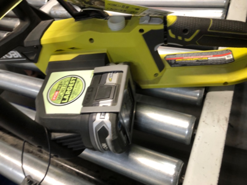 Photo 1 of ***USED AND DIRTY - MISSING OIL CAP AND CHAIN - UNABLE TO TEST - SEE PICTURES***
Ryobi P546 10 in. ONE+ 18-Volt Lithium+ Cordless Chainsaw, Battery Included