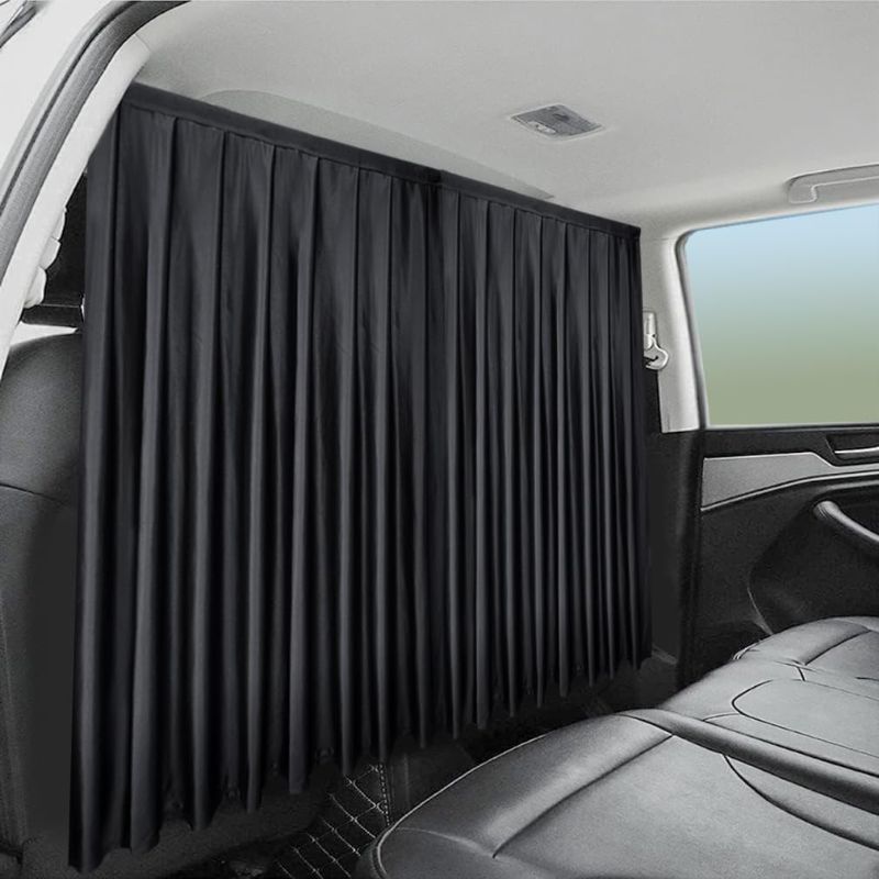 Photo 1 of 
Car Rearseat Divider Curtains Blackout Privacy Protection Curtain Automotive Space Divider Universal for Max 49-inch Interior Width Vehicles