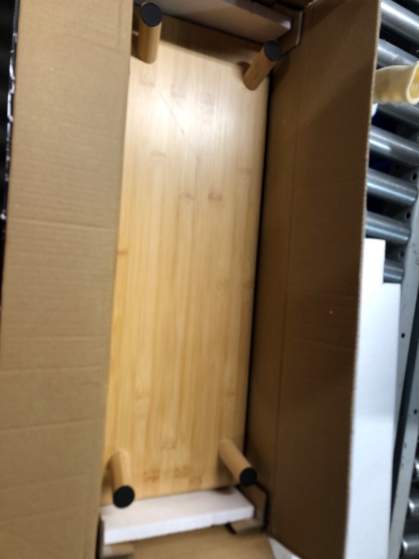 Photo 1 of Homerays Bamboo Monitor Stand Riser, No Assembly Required Exquisite Monitor Stand with Drawer Ergonomic Height Wood Monitor Stand