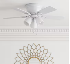 Photo 1 of **NON-REFUNDABLE, PARTS ONLY** Harbor Breeze Centreville 42-in White Indoor Flush Mount Ceiling Fan with Light (5-Blade)
