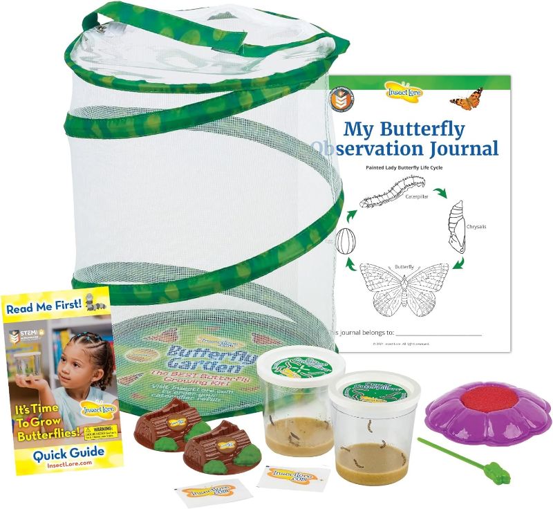 Photo 1 of (missing card for caterpillar) Insect Lore Butterfly Garden: Original Habitat and Two Live Cups of Caterpillars 