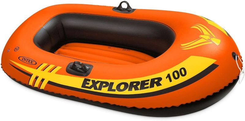 Photo 1 of 
INTEX Explorer Inflatable Boat Series: Dual Air Chambers – Welded Oar Locks – Grab Handles – Bow Rope – Sporty Design