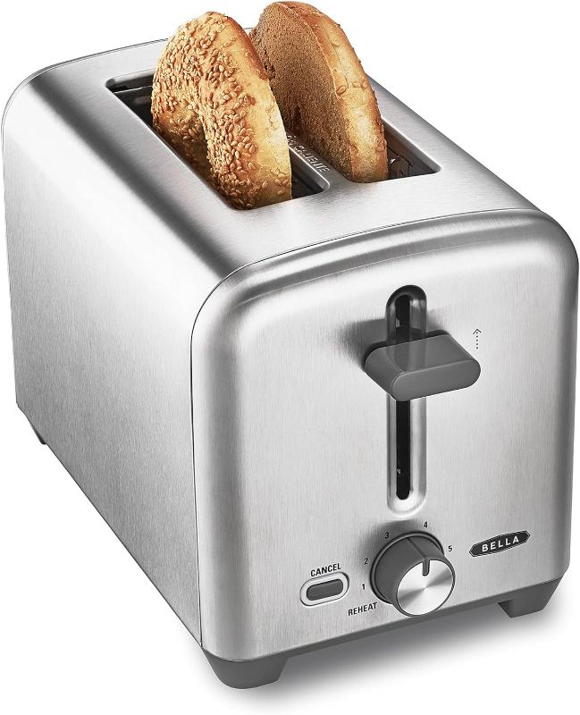 Photo 1 of 
BELLA Stainless Steel 2 Slice Toaster with Extra Wide Slots & Removable Crumb Tray - 6 Browning Options, Auto Shut Off & Reheat Function -