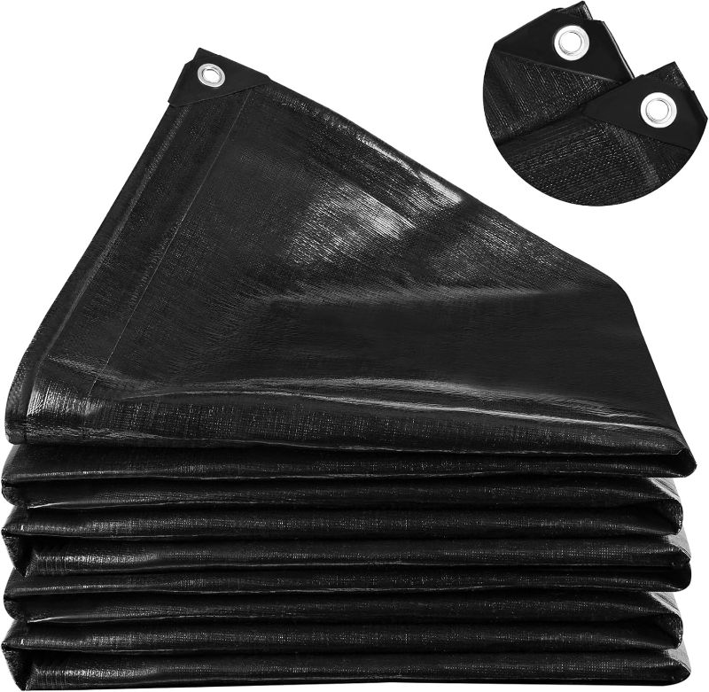 Photo 1 of ***USED - DIRTY - NO PACKAGING***
MYFAMIREA 20 x 25FT Pond Liner, 28Mil PE Preformed Pond Liner with 18 Hemmed Edge Buttonholes Sun Resistant Easy Cutting for Outdoor Ponds, Fish Koi Ponds, Garden Fountain, Waterfall Ponds 20FT x 25 FT