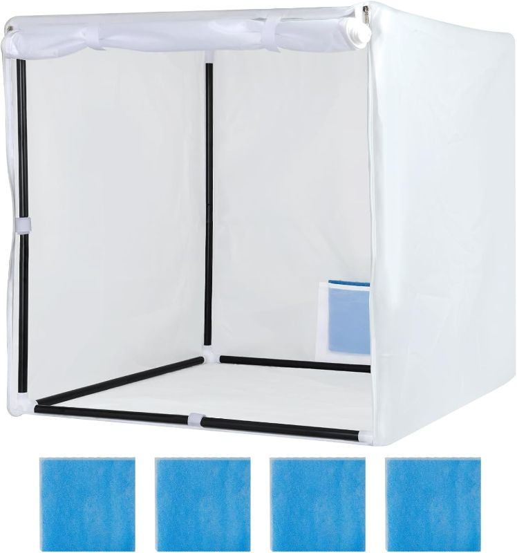 Photo 1 of **STOCK PHOTO FOR REFERENCE ONLY**
Airbrush Paint Spray Booth,17.5" * 17.5" * 17.5 inch Portable Spray Paint Booth Tool with Filter & Curtain, Tool for DIY Projects