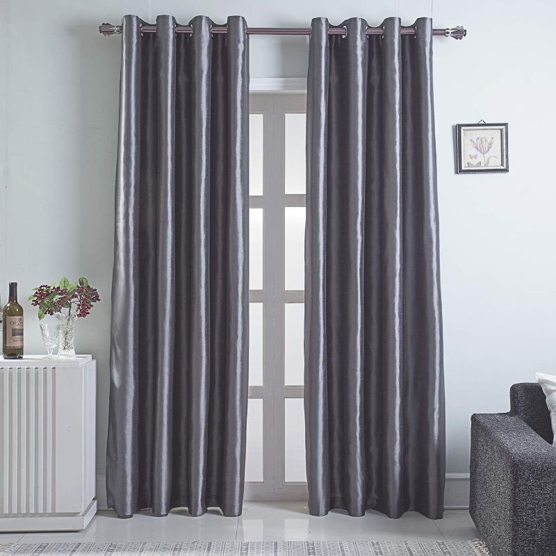 Photo 1 of  **STOCK IMAGE IS A REFERENCE ONLY**  Silk Curtains(Gray)
