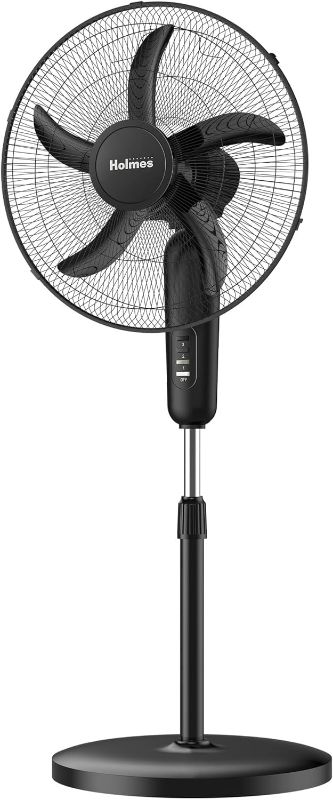 Photo 1 of (READ FULL POST) HOLMES 18" Stand Fan with 80° Oscillation, 3 Speeds, 5 Blades 12" Table Fan with 75° Oscillation, 3 Speeds Manual Control + 12" Table Fan 18 Inch Black