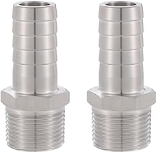 Photo 1 of ***STOCK IMAGE IS A REFERENCE ONLY**   Stainless Steel Hose Barb Fitting., 2 pack