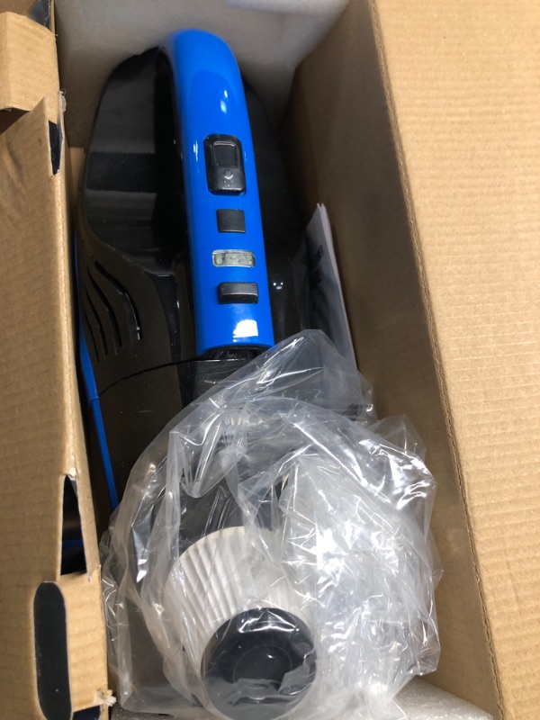 Photo 2 of (MISSING PARTS/ SEE NOTES) 
Pet Hair Handheld Vacuum - Car Vacuum Cordless Rechargeable, Well-Equipped Hand Vacuum for Carpet, Couch, Stairs, Powerful Handheld Vacuum Cordless w/Motorized Brush, Blue (D 27 PL8726)